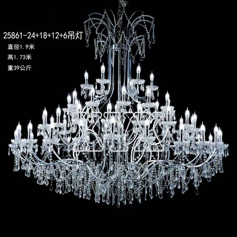 European Style Crystal Beaded Iron Chandelier for Wedding Banquet Hall & Korean Wedding Ceremony Canopy
