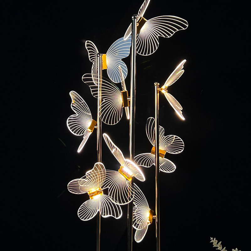 Gold Electroplated Butterfly Aisle Lights for Wedding Welcome Zone & Window Display