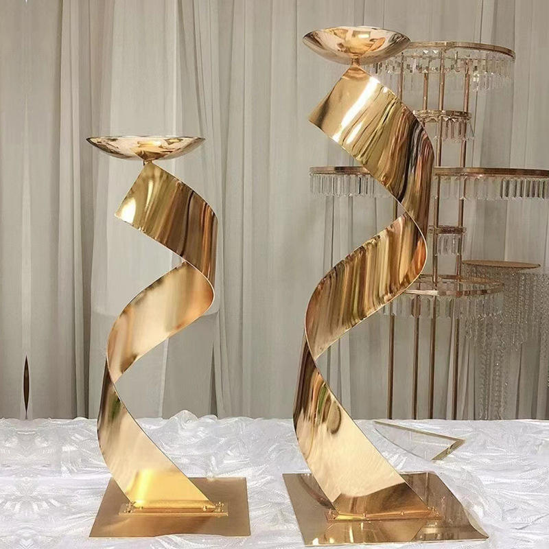 Metal Wedding Flower Stand for Event Road Lead & Table Centerpiece, Gold Decor