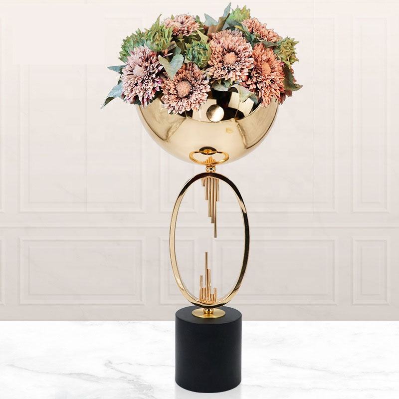 Modern Wedding Flower Vase Decor Metal Flower Pot Wedding Decor Table Vase Stand