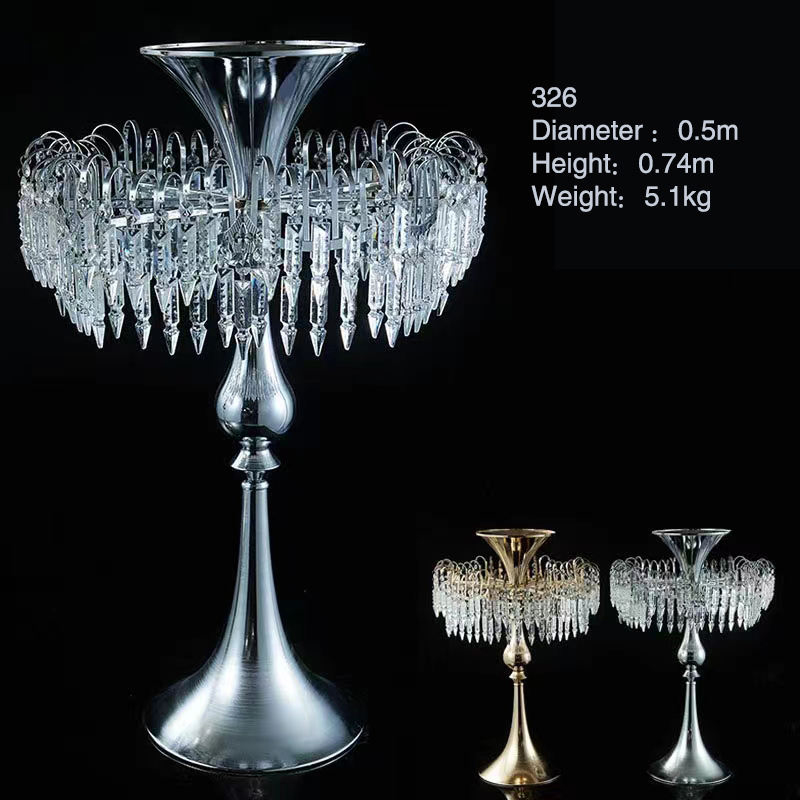 Wedding Party Supplies Gold Metal High Tall Crystal Flower Stand Wedding Events Table Centerpieces