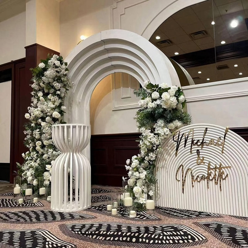 Smooth Acrylic Arch Backdrop Stand for Party & Wedding | Multi-Layer PVC Acrylic Decor Wall