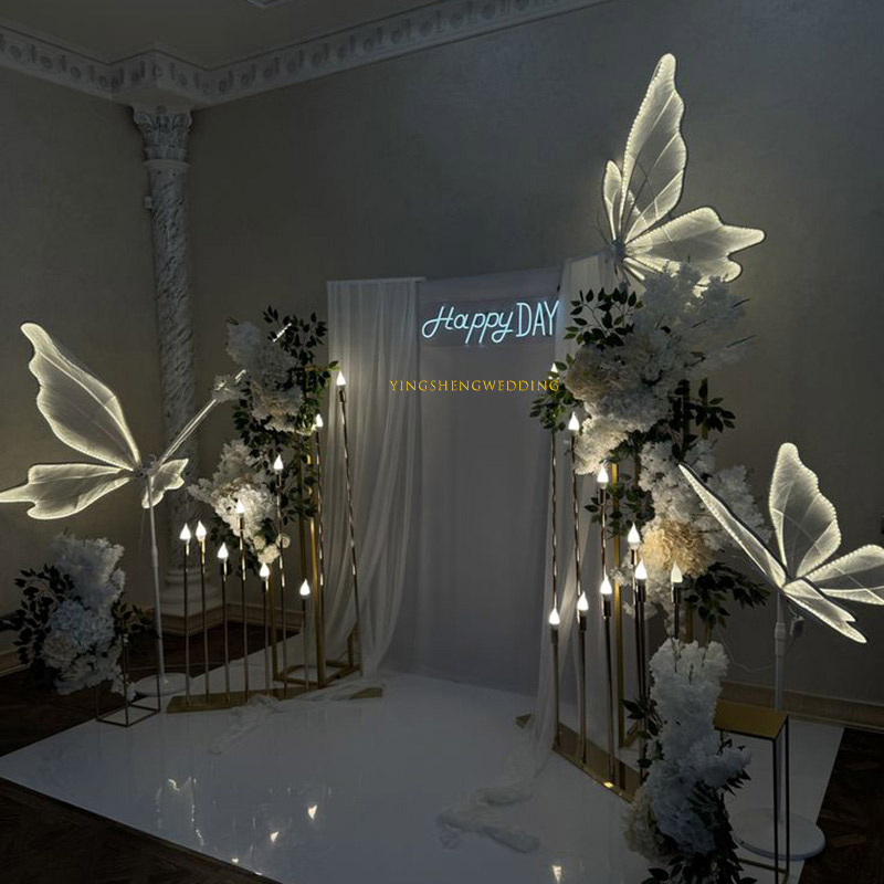 LED Giant Lighting Butterfly Road Lead Lights Wedding Walkway Decoration Floral Set Decoration Store Display