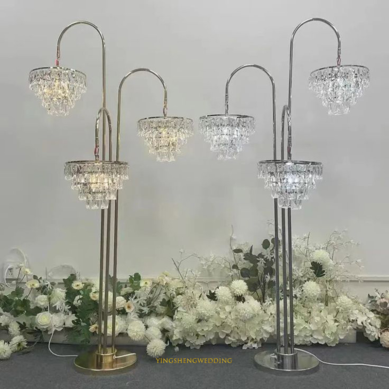 Wholesale European Style Electroplated Crystal Icicle Wedding Decor Light | Wedding Backdrop Decoration Prop