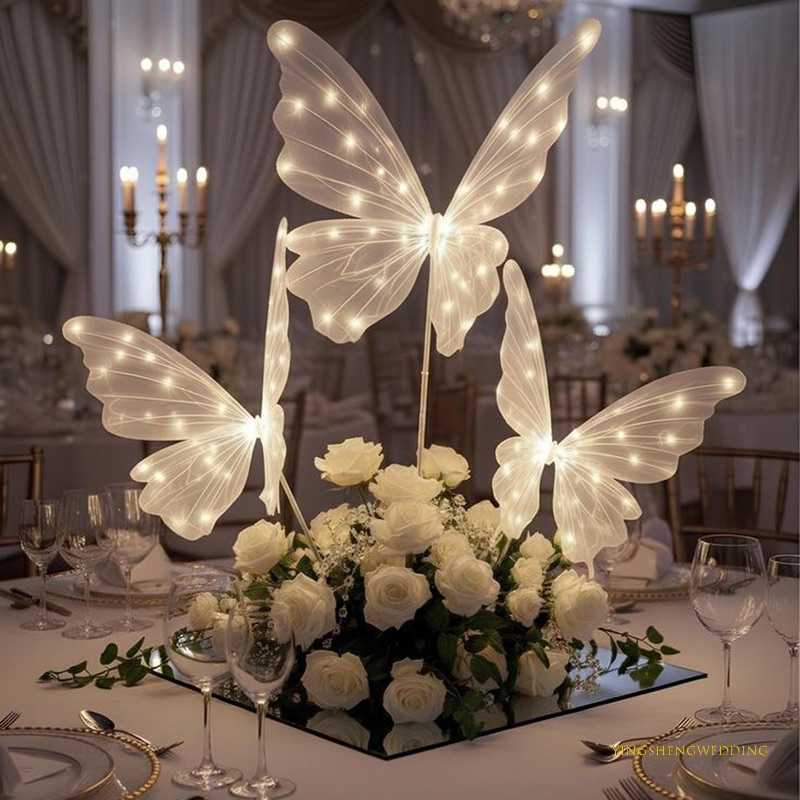 Iron Wedding Lucky Tree with Butterfly & Hydrangea Aisle Lights | Wedding Stage Decor & Event Props