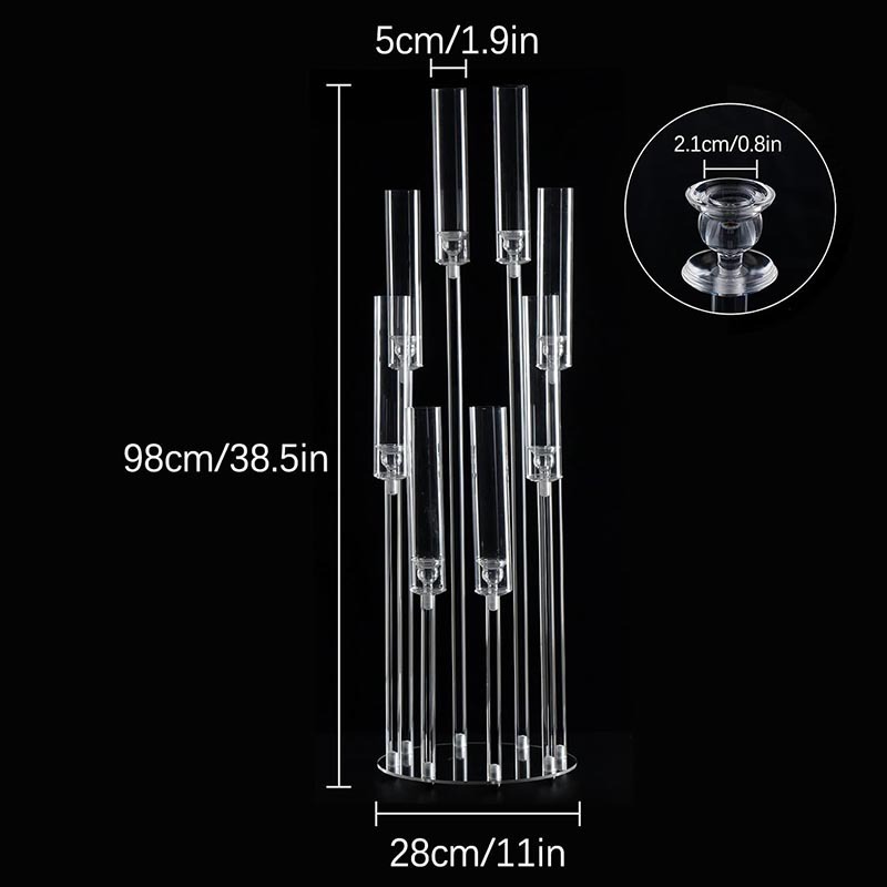 Multi-Size Clear Acrylic Candelabra MS-78550 for Wedding & Party