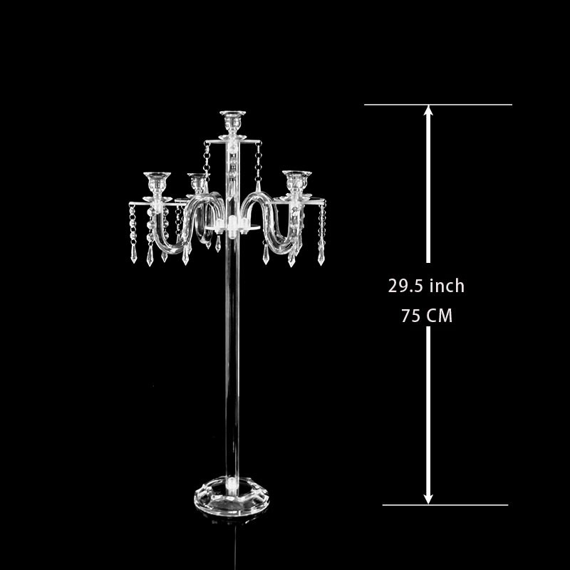 Clear Acrylic Multi-Arm Candelabra for Wedding & Banquet Table Decor