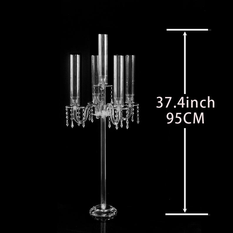 4+1 / 5+1 Clear Acrylic Candelabra in Various Heights for Events
