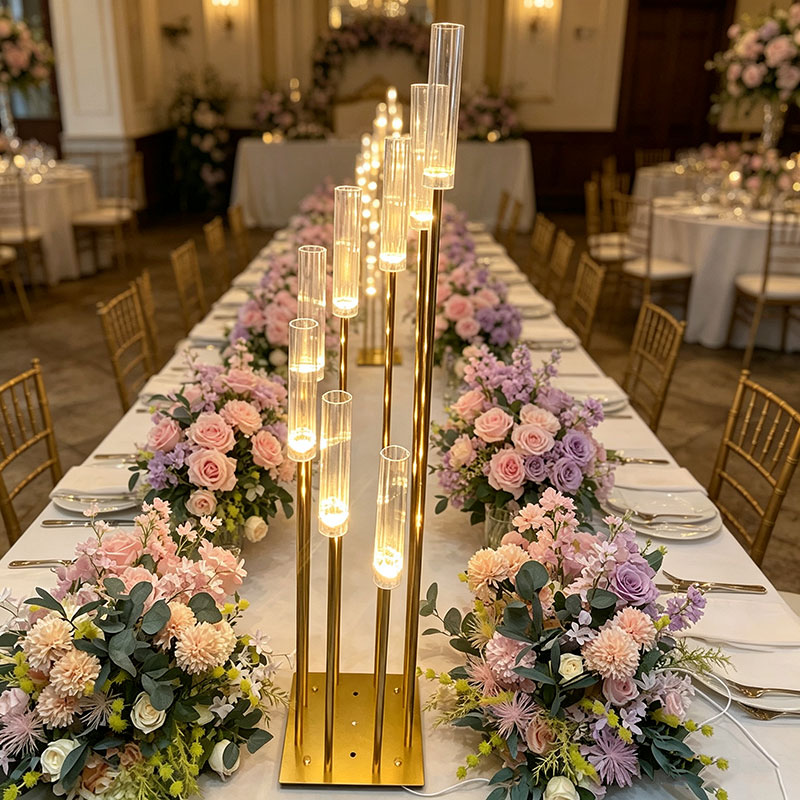 Wholesale 5 Heads Gold Metal Candelabra Centerpiece for Wedding