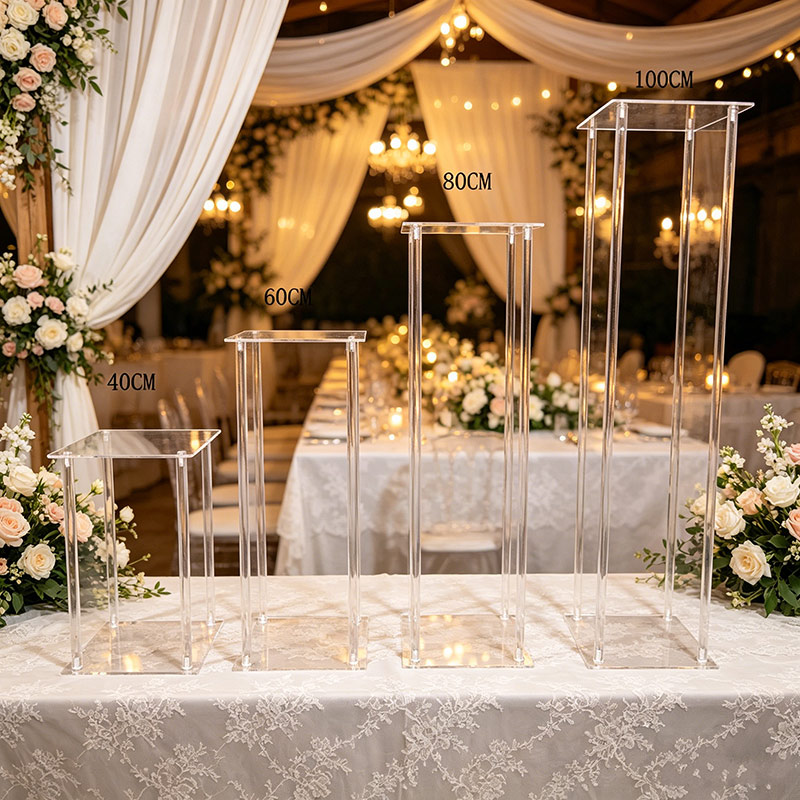 Clear Acrylic Aisle Guide Flower Stand | Wedding Flower Stand Decor & Event Setup Props