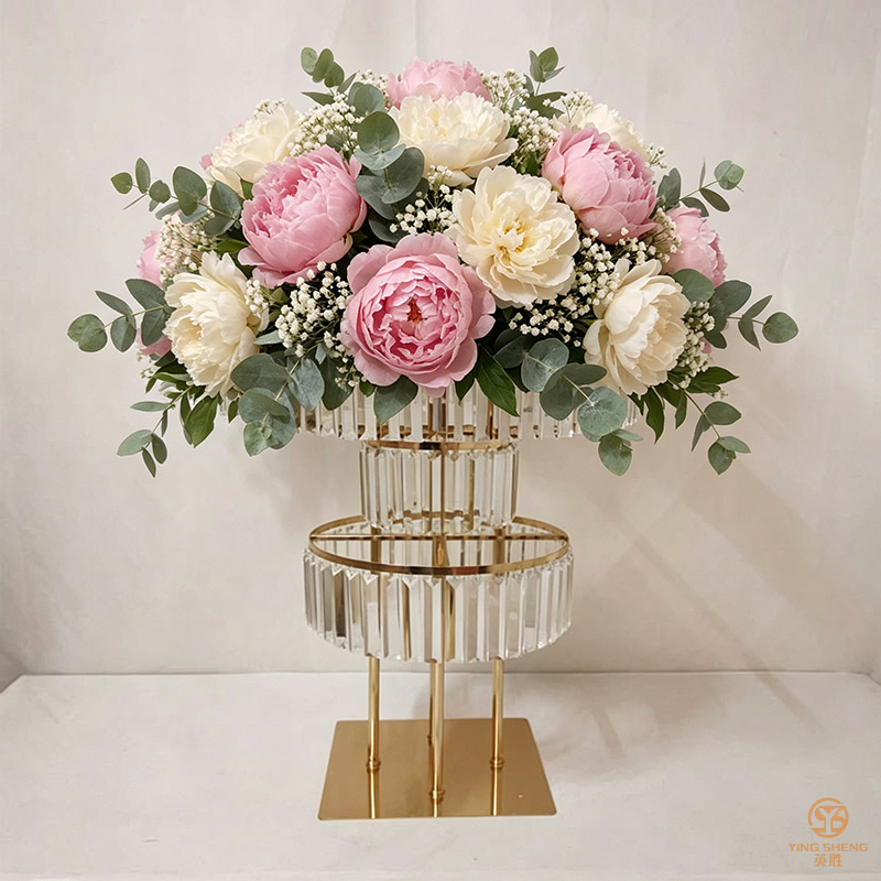 Wedding Decoration Acrylic Flower Stand, Metal Wedding Flower Stand, Wedding Acrylic Centerpiece Flower Stand