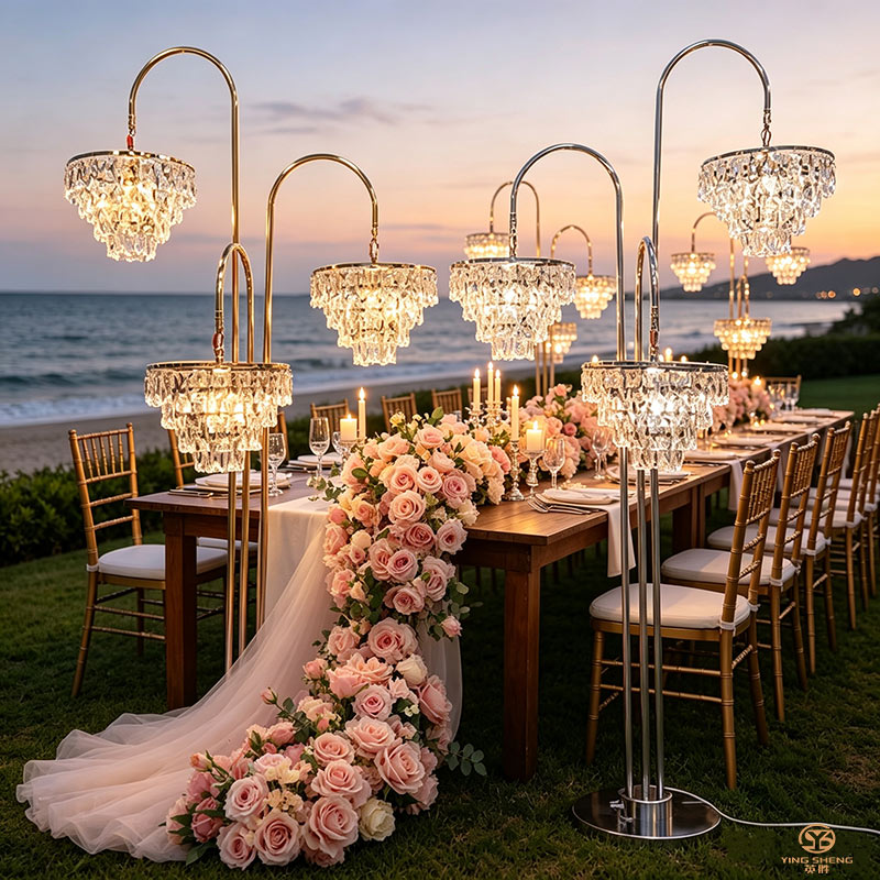 Wholesale European Style Electroplated Crystal Icicle Wedding Decor Light | Wedding Backdrop Decoration Prop
