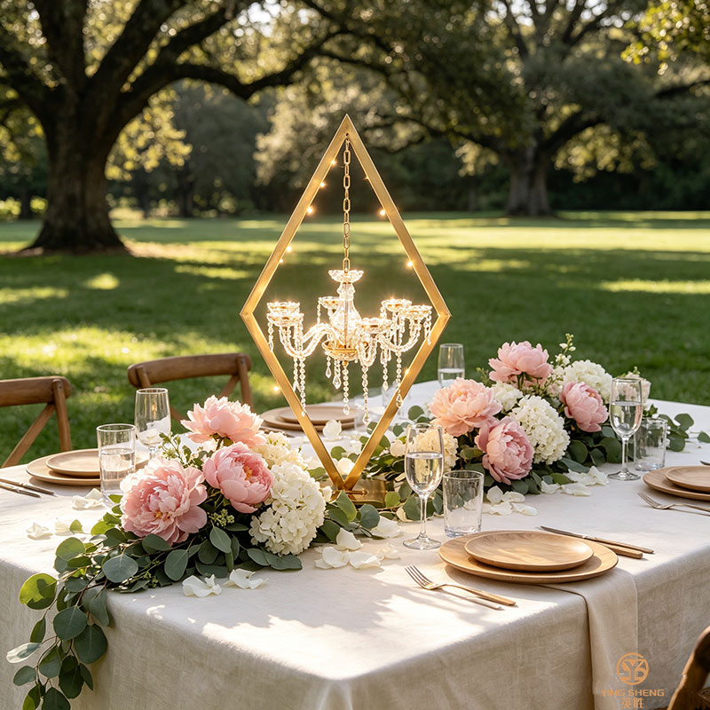 Factory Wholesale Diamond Crystal Candle Holder - Hanging Wishing Well Candelabra for Wedding Main Table & Stage Decor