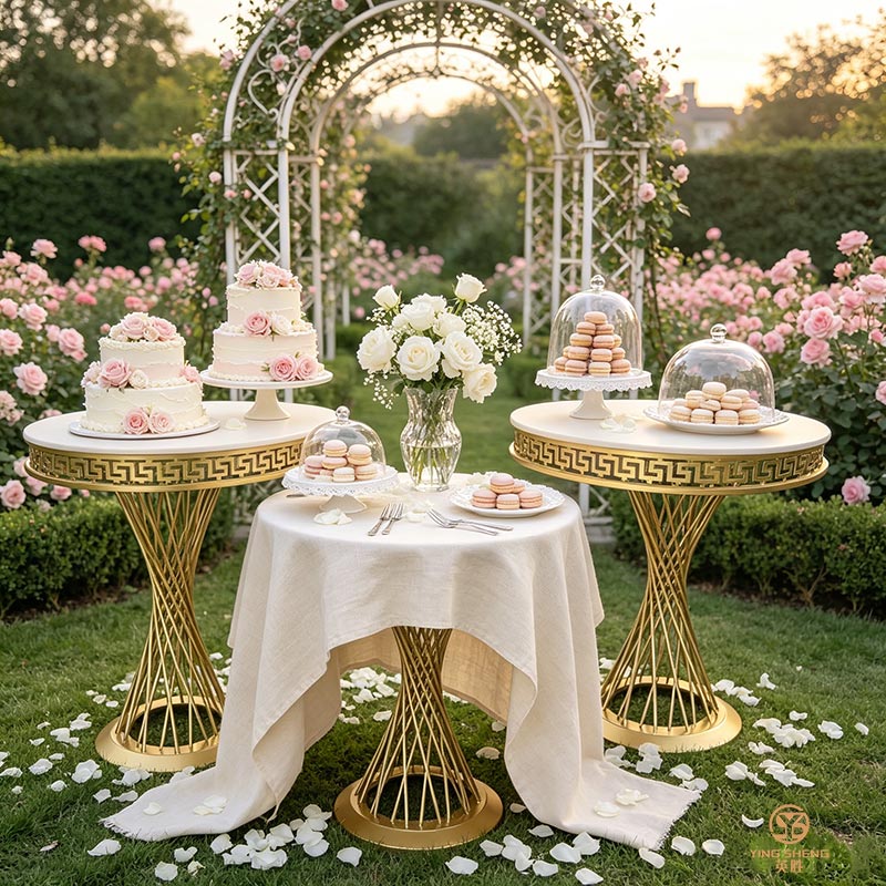 New Electroplated Gold Candlestick Wedding Hotel Party Banquet Hall Dessert Table Home Flower Rack Decorative Ornament
